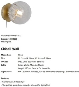 Aplica de perete design Art Deco Chisell 25 Brass