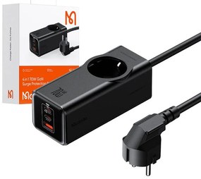 Prelungitor McDodo, 1 priza, 2xUSB-C max 70W+USB-A, 1.5 metri, negru