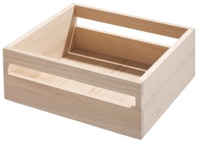 Cutie depozitare din lemn paulownia iDesign Eco Handled, 25,4 x 25,4 cm