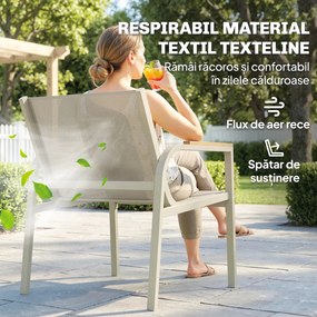 Outsunny Set Canapea de Exterior cu 2 Fotolii, Verde | Aosom Romania