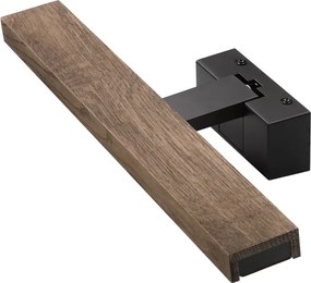 Brilagi - LED iluminare oglindă pentru baie 3în1 WOODY MIRROR LED/8W/230V IP44 negru/stejar-nuc
