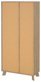 Bibliotecă albă-în culoare naturală cu aspect de lemn de stejar 89x188x40 cm Ikast – Tvilum