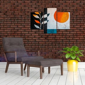 Tablou - Abstracție cu plantă și soare (90x60 cm)