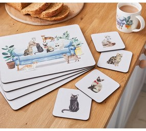 Set 4 suporturi farfurii din plută 21.5x29 cm Curious Cats - Cooksmart ®