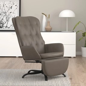 3097688 vidaXL Scaun de relaxare cu taburet, gri antracit, piele ecologică