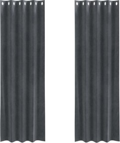 vidaXL Perdele opace 2 pcs Gri deschis 140 x 245 cm Catifea