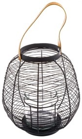 Felinar din metal Wire negru, 20,5 x 25 cm