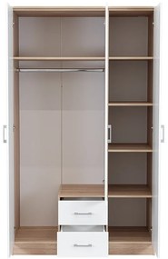 Dulap Miami 120x205 cm alb-stejar sonoma