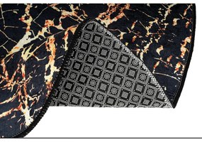 Set 2 covorașe ovale de baie Foutastic Gold Marble, negru