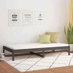 820419 vidaXL Pat de zi, gri, 80x200 cm, lemn masiv de pin