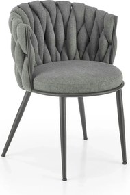 Scaun dining modern K516, gri/negru, stofa/otel, 57x60x79 cm