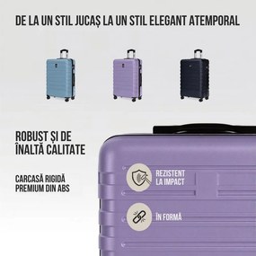 Set de valize rigide NEW YORK, 3 piese, ABS, mov deschis Deuba