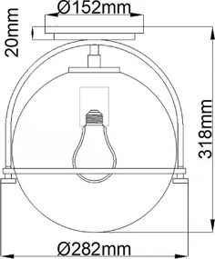 Quintiesse QN-SOMERSET-F-C-BK - Plafonieră SOMERSET 1xE27/60W/230V neagră