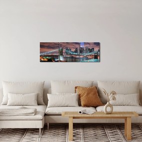 Tablou - New York, Manhattan (cu ceas) (90x30 cm)