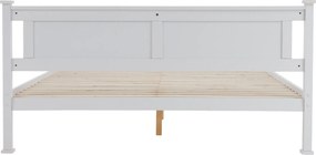 Pat cu lamele, lemn de pin/alb, 160x200, LUCAS NEW