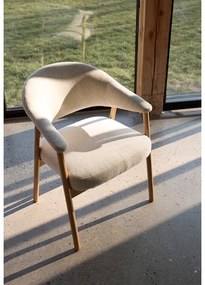 Set de scaune de sufragerie crem cu cotiere 2 buc. din lemn de stejar Elk – Unique Furniture