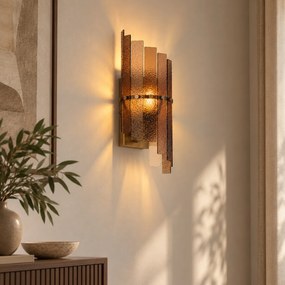 Lampă de perete de design bronz închis cu sticlă chihlimbar - Versailles