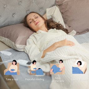 HOMCOM Pătură electrică 160x140 cm cu 5 niveluri de căldură, Gri | Aosom Romania