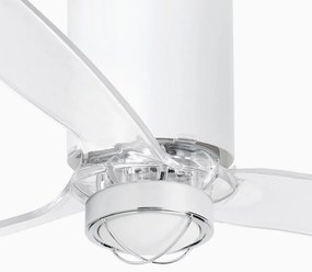 Lustra cu Ventilator si telecomanda TUBE FAN M LED alb/transparent