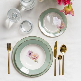 Serviciu de masa, 18 piese, 6 persoane, Flores