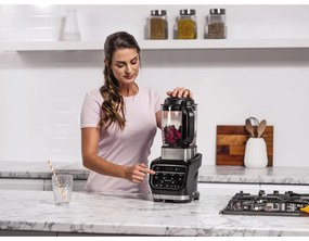 Blender Ninja HB150EU, 1000W, 1,7 l, 10 programe, Auto-iQ, 2in1, Sticla termorezistenta, Negru