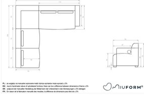 Colțar crem (cu colț pe partea stângă ) Flex Felix – Miuform