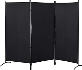 HOMCOM Paravan interior cu 3 panouri, separeu pliabil pentru spatii din metal si poliester, 253x50x182cm, bej | Aosom Romania