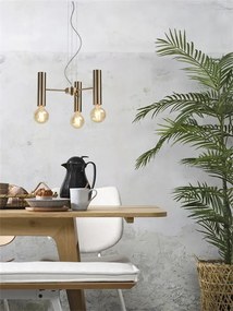 Lustra design minimalist cu 3 surse de lumina Cannes gold, S