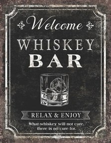 Placă metalică Whiskey Bar