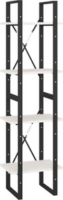 vidaXL Bibliotecă cu 4 rafturi, alb, 40x30x140 cm, lemn masiv de pin