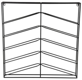 Raft pentru sticle de vin negru pentru perete din metal număr de sticle 10 67x66x7,5 cm Cuadro – PT LIVING