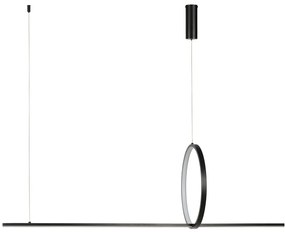 Lustra moderna neagra LED PELLE 3-STEP DIMM