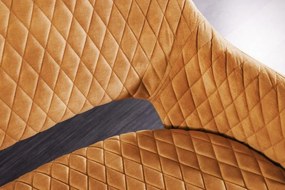 Bancheta tapitata design modern Paris 160cm, galben mustar