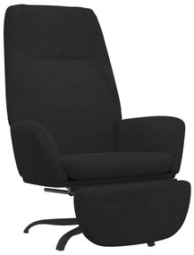 3097854 vidaXL Scaun de relaxare cu taburet, negru, catifea