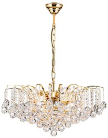 Candelabru cristal Asfour design lux KRISTALL KLASSISCH 9L gold/clear