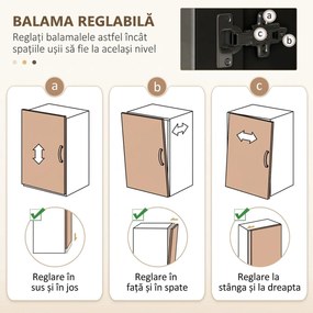 HOMCOM Dulap Înalt de Bucătărie cu 4 Dulapuri și 2 Sertare din Lemn și Sticlă Negru | Aosom Romania