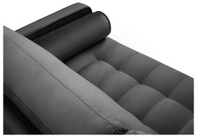 Canapea din catifea Milo Casa Santo, 219 cm, gri închis