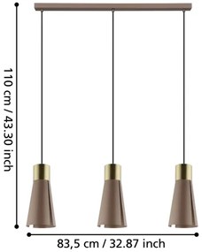 Lustră LED pe cablu LOSALOMAS 3xGU10/4,5W/230V Eglo 98839