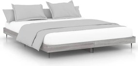 vidaXL Cadru de pat, gri sonoma, 140x200 cm, lemn prelucrat