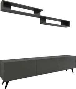 Dulap TV MIYA 150 cm cu polita de perete, antracit
