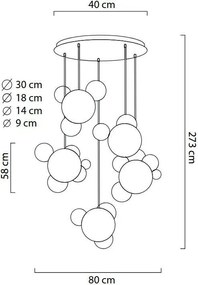 Lustra cu 5 pendule LED design modern Boliccine