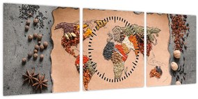 Tablou - Rădăcinile lumii (cu ceas) (90x30 cm)