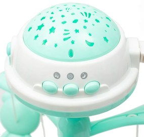Baby Mix Carusel deasupra pătuțului cu proiectorde lumină, verde