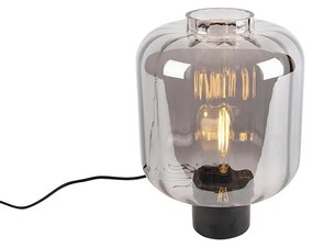 Lampă de masă de design neagră cu sticlă fumurie - Qara