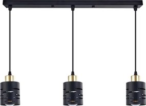 Candelabru suspendat pe cablu ELEN 3xE27/35W/230V negru/auriu