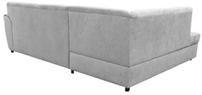 Colțar extensibil în L SERPA, stânga, gri, cu spațiu de depozitare