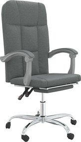 vidaXL Fotoliu de birou rabatabil, gri închis, textil