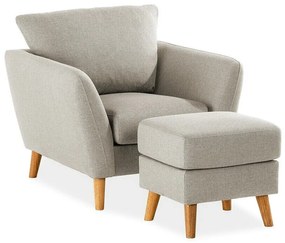 Fotoliu Scandinavian Choice P111Maro deschis, 89x88x87cm, Tapiterie, Picioare: Lemn, Lemn: Stejar