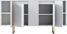 Consola, Hanah Home, Luxe, 160x35x80 cm, Alb/Auriu
