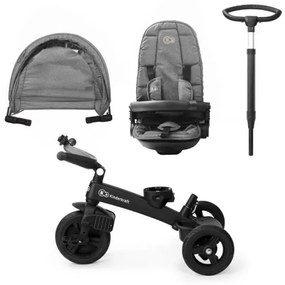 Tricicletă pentru copii 5v1 EASYTWIST gri/neagră KINDERKRAFT